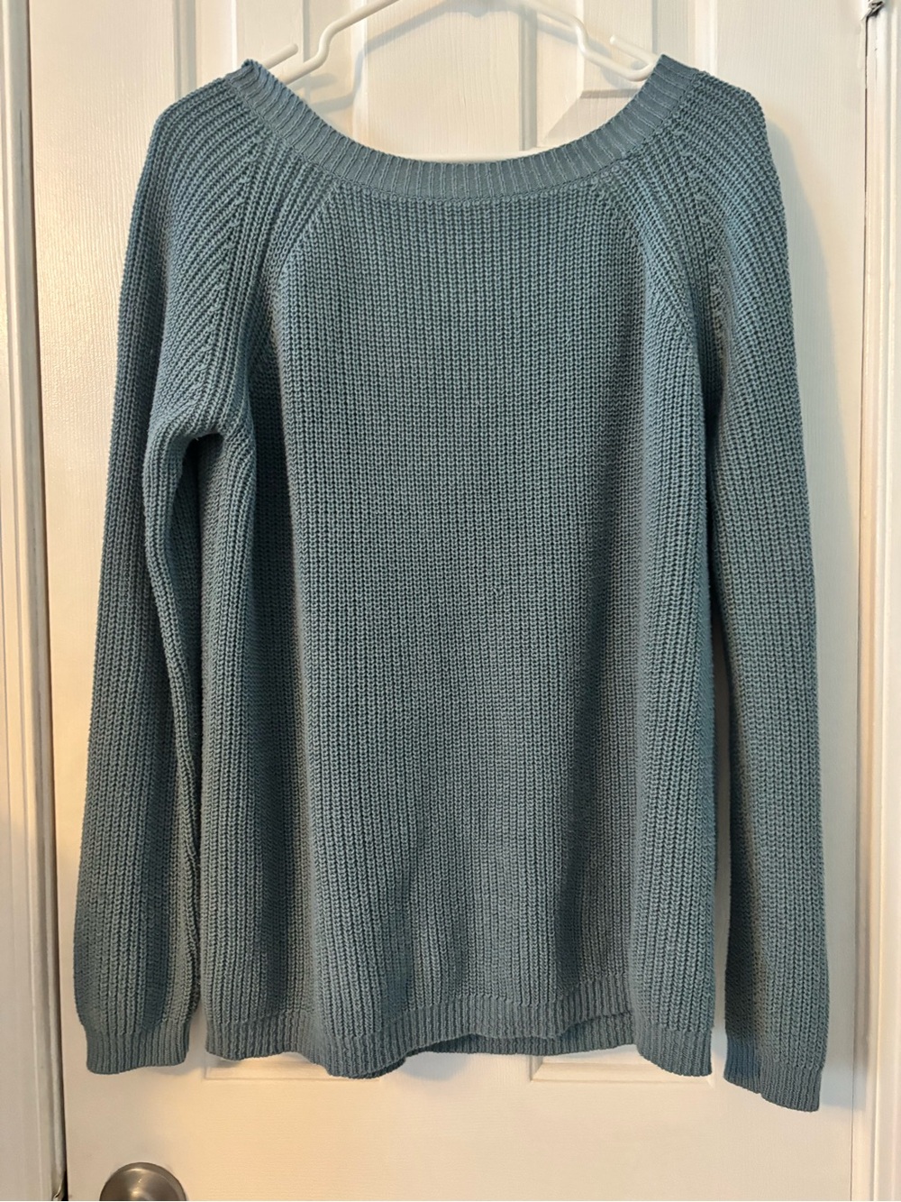 Lulu's Dusty Blue Ribbed Crewneck Sweater